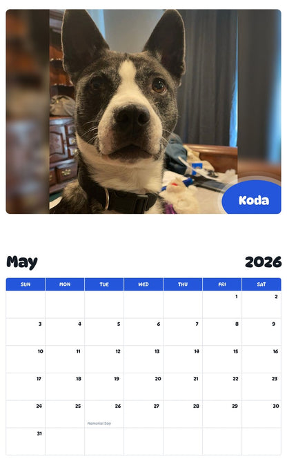 2026 - 2027 Koda - Pawidols Pet Calendar
