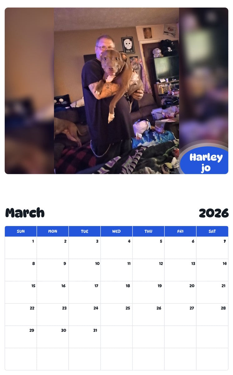 November 2025 - October 2026 Harley jo - Pawidols Pet Calendar