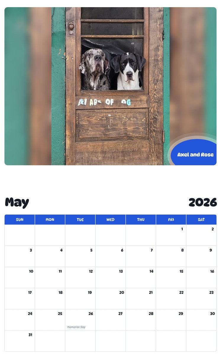 2026 - 2027 Axel and Rose - Pawidols Pet Calendar