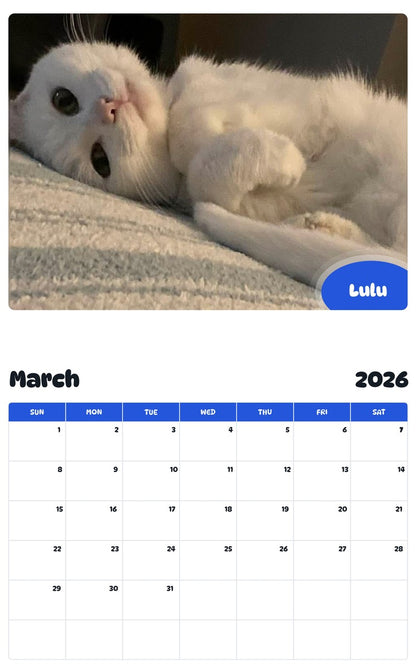 November 2025 - October 2026 Lulu - Pawidols Pet Calendar