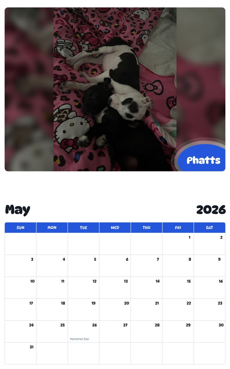 2026 - 2027 Phatts - Pawidols Pet Calendar