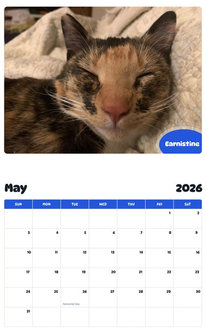 2026 - 2027 Earnistine - Pawidols Pet Calendar