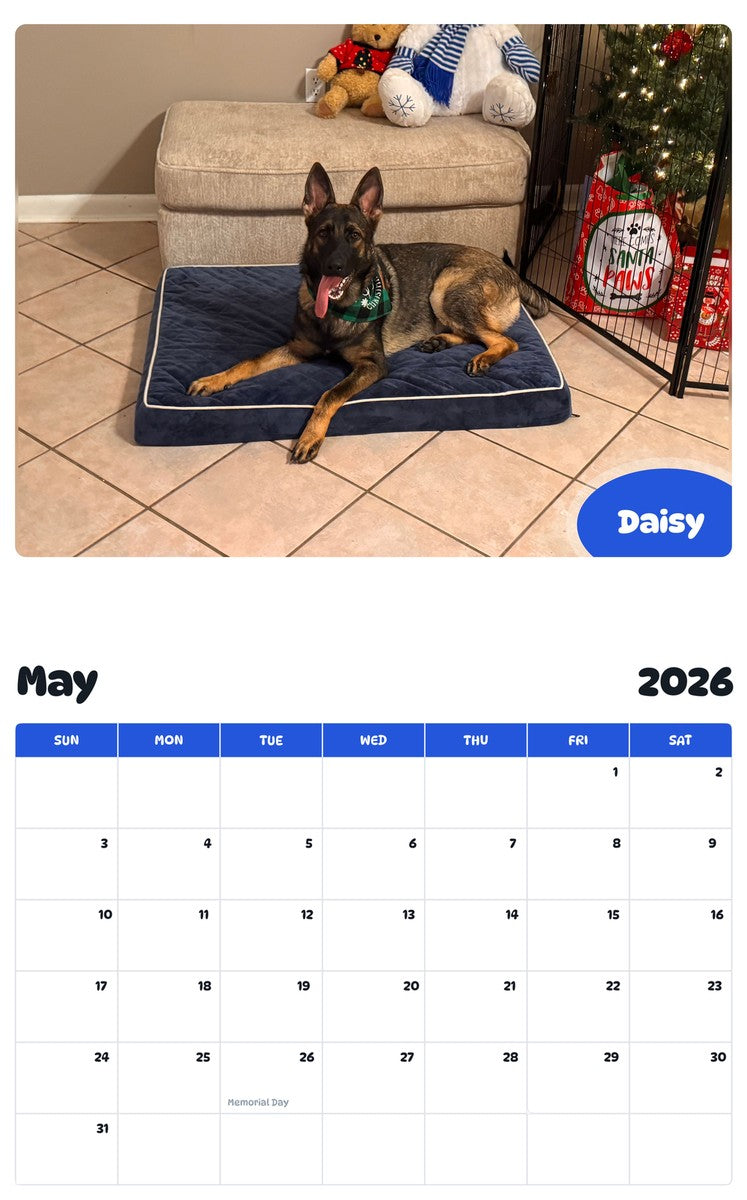 2026 - 2027 Daisy - Pawidols Pet Calendar