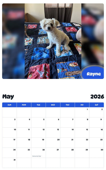 2026 - 2027 Rayne - Pawidols Pet Calendar