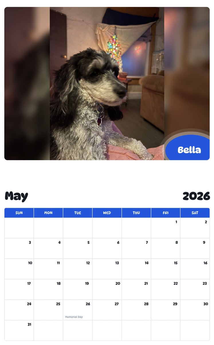 2026 - 2027 Bella - Pawidols Pet Calendar
