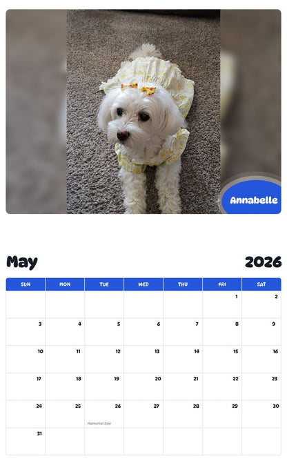2026 - 2027 Annabelle - Pawidols Pet Calendar