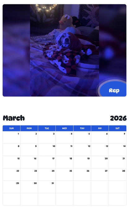 November 2025 - October 2026 Rep - Pawidols Pet Calendar