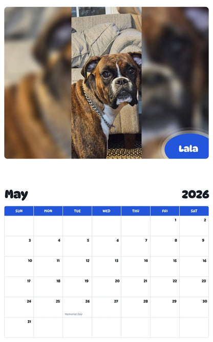 2026 - 2027 Lala - Pawidols Pet Calendar