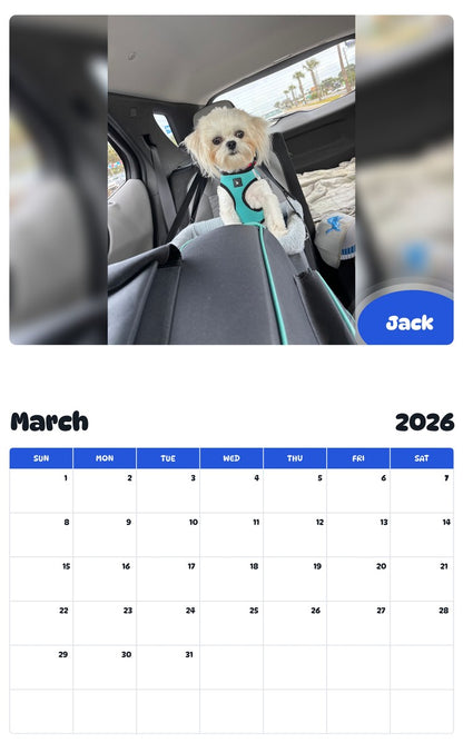 November 2025 - October 2026 Jack - Pawidols Pet Calendar