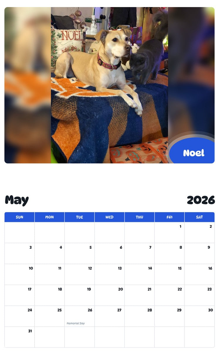 2026 - 2027 Noel - Pawidols Pet Calendar
