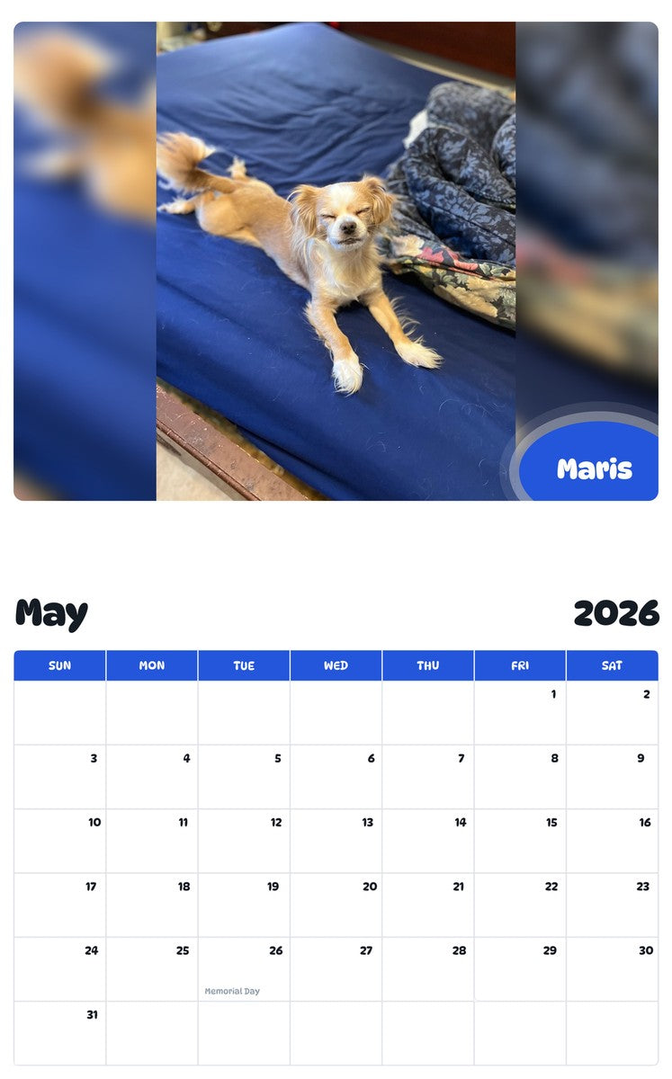 2026 - 2027 Maris - Pawidols Pet Calendar