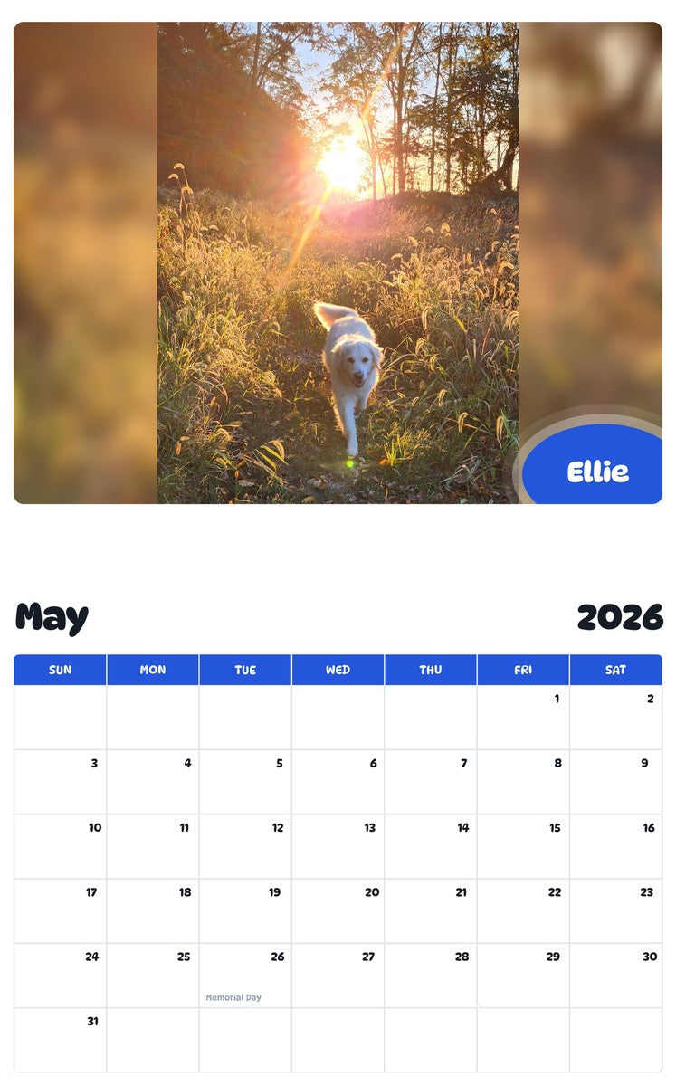 2026 - 2027 Ellie - Pawidols Pet Calendar