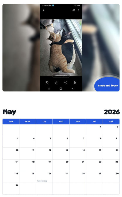 2026 - 2027 Clyde and  lover - Pawidols Pet Calendar