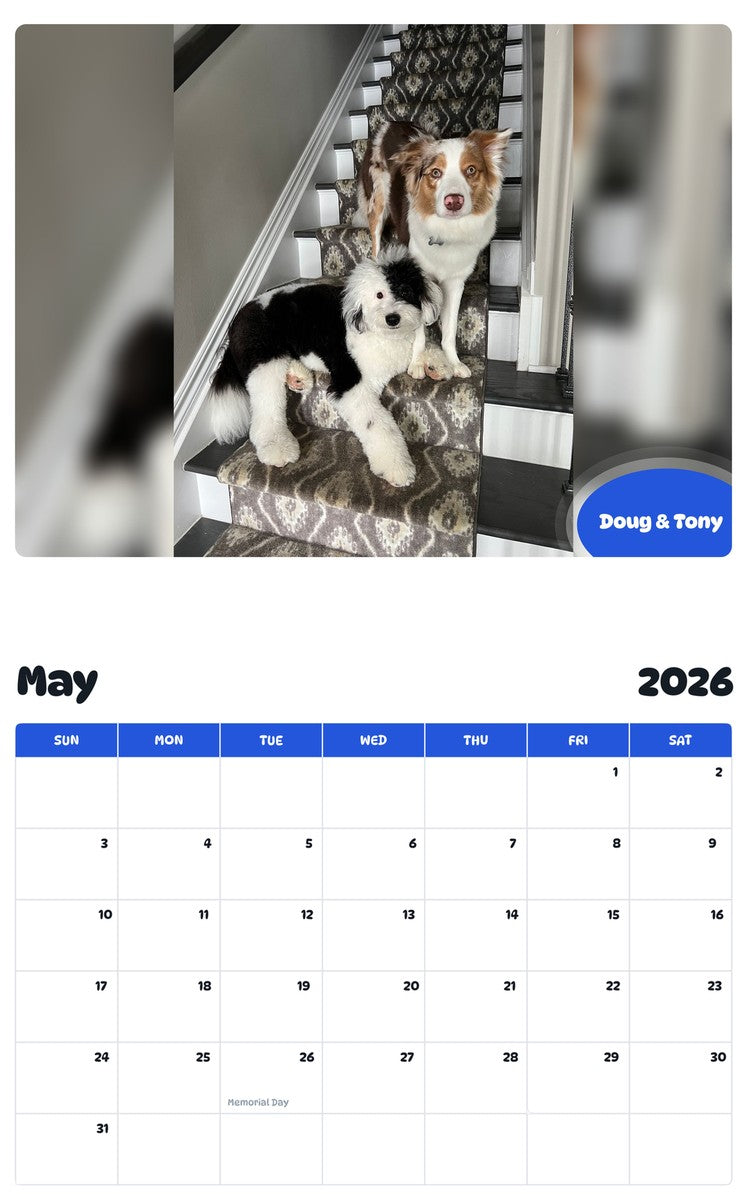 2026 - 2027 Doug & Tony - Pawidols Pet Calendar