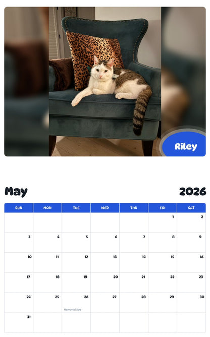 2026 - 2027 Riley - Pawidols Pet Calendar