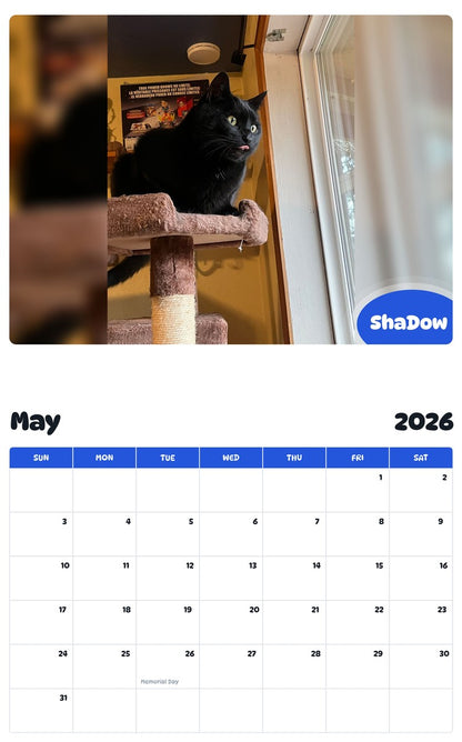 2026 - 2027 ShaDow - Pawidols Pet Calendar