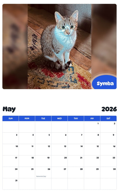 2026 - 2027 Symba - Pawidols Pet Calendar