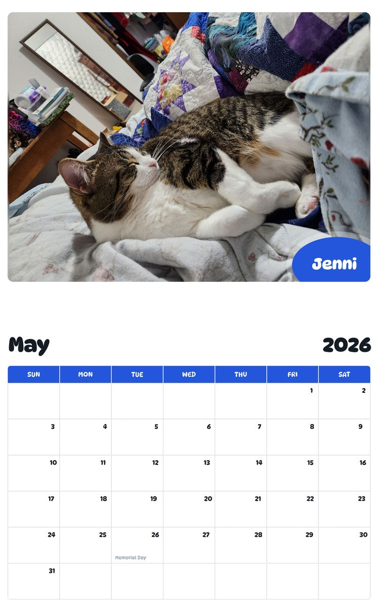 2026 - 2027 Jenni - Pawidols Pet Calendar