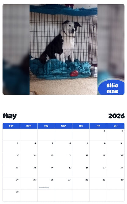 2026 - 2027 Ellie mae - Pawidols Pet Calendar