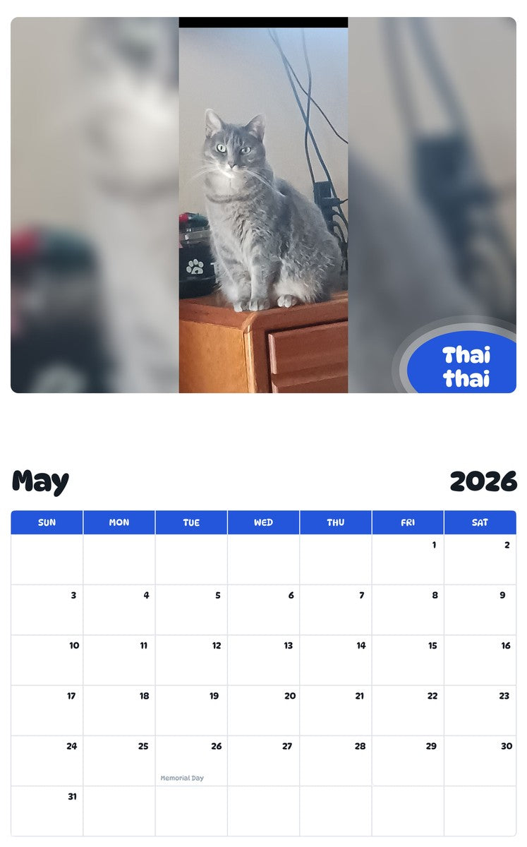 2026 - 2027 Thai thai - Pawidols Pet Calendar