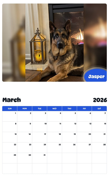 November 2025 - October 2026 Jasper - Pawidols Pet Calendar