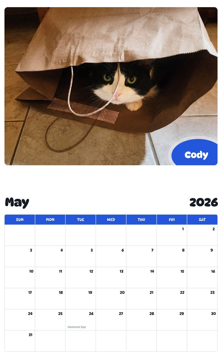 2026 - 2027 Cody - Pawidols Pet Calendar