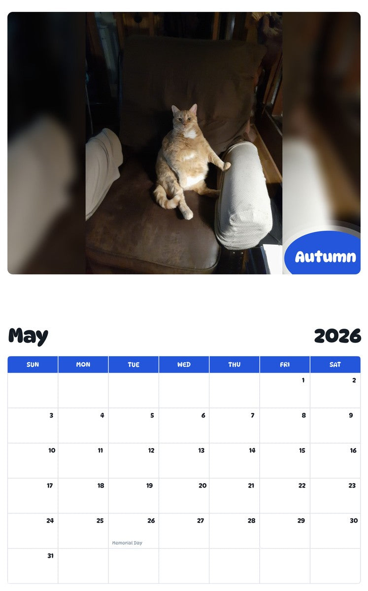 2026 - 2027 Autumn - Pawidols Pet Calendar