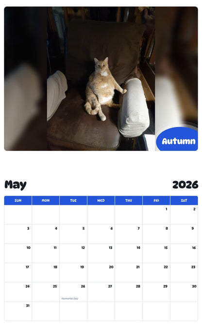 2026 - 2027 Autumn - Pawidols Pet Calendar