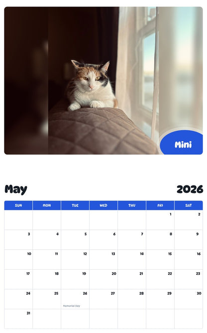 2026 - 2027 Mini - Pawidols Pet Calendar