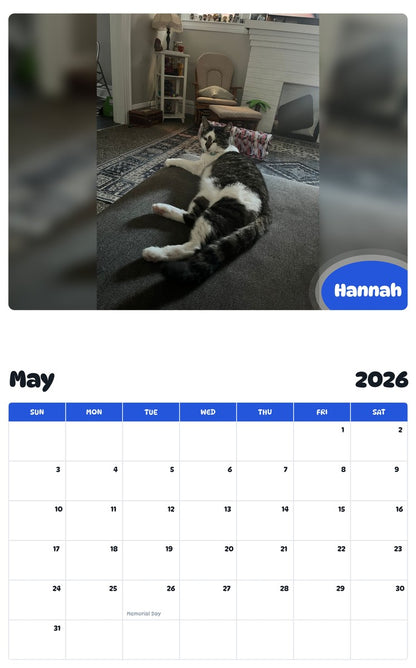 2026 - 2027 Hannah - Pawidols Pet Calendar
