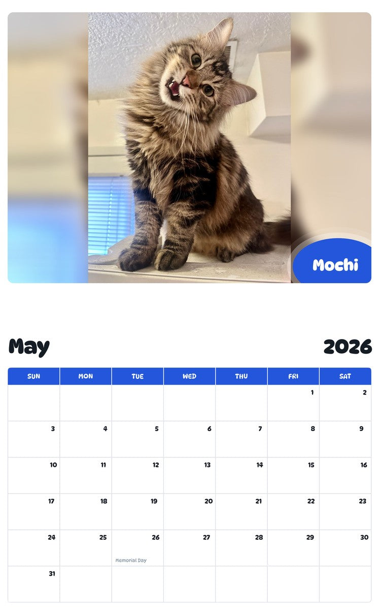 2026 - 2027 Mochi - Pawidols Pet Calendar