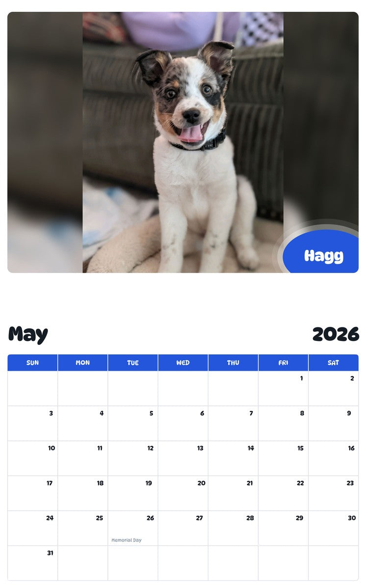 2026 - 2027 Hagg - Pawidols Pet Calendar