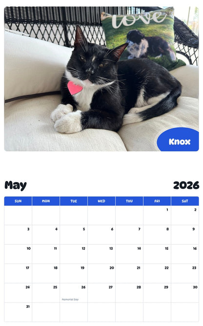 2026 - 2027 Knox - Pawidols Pet Calendar