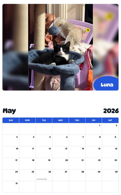 2026 - 2027 Luna - Pawidols Pet Calendar
