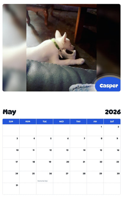 2026 - 2027 Casper - Pawidols Pet Calendar