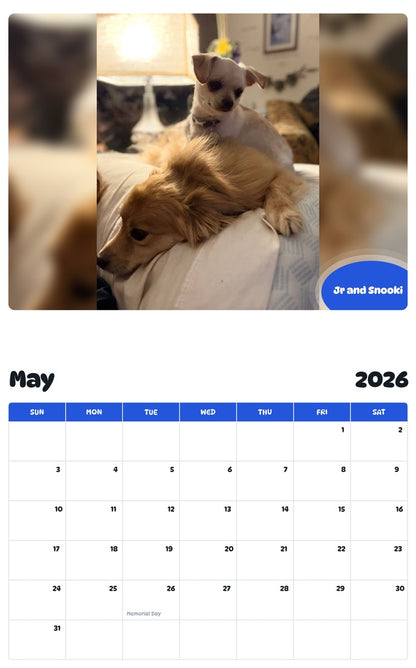 2026 - 2027 Jr and Snooki - Pawidols Pet Calendar
