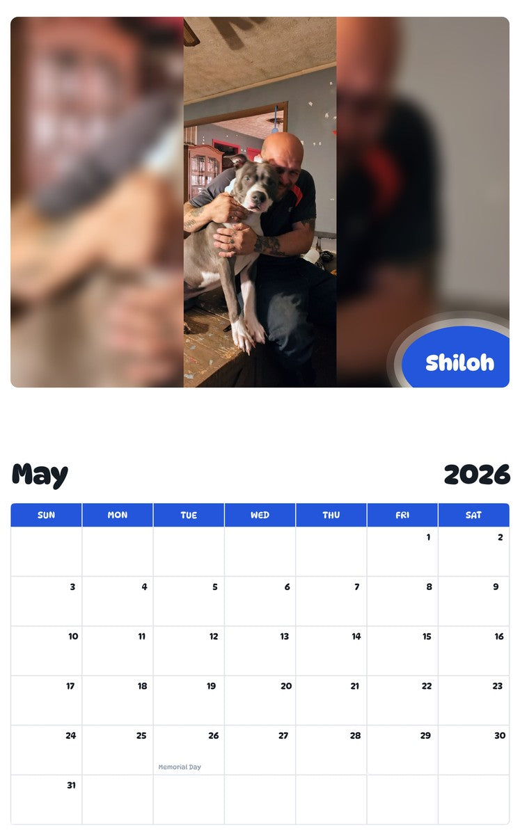 2026 - 2027 Shiloh - Pawidols Pet Calendar