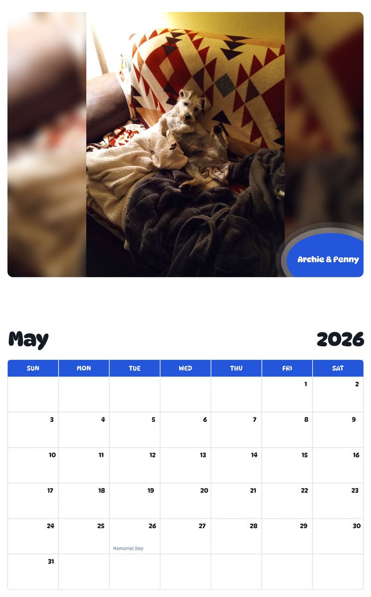 2026 - 2027 Archie & Penny - Pawidols Pet Calendar