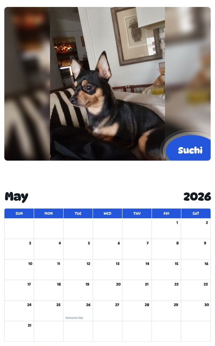 2026 - 2027 Suchi - Pawidols Pet Calendar