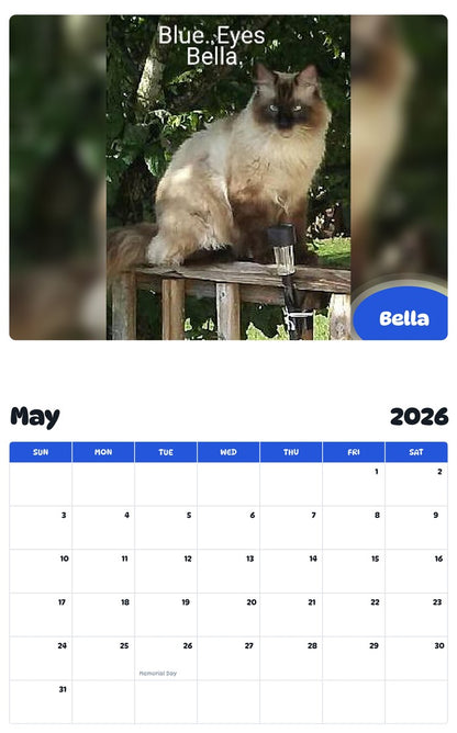 2026 - 2027 Bella - Pawidols Pet Calendar