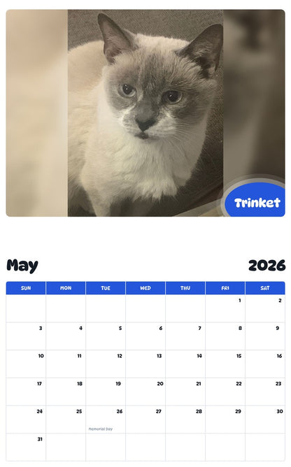 2026 - 2027 Trinket - Pawidols Pet Calendar