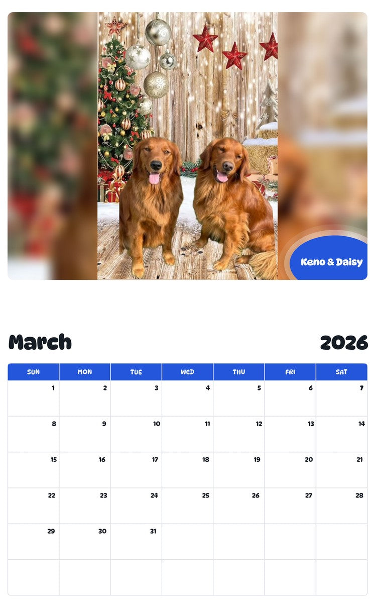 November 2025 - October 2026 Keno & Daisy - Pawidols Pet Calendar