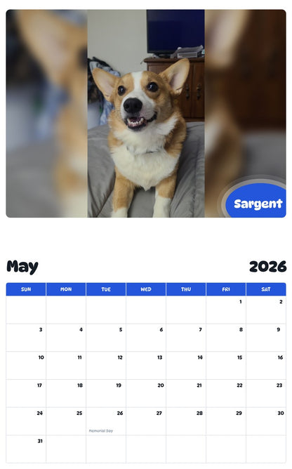 2026 - 2027 Sargent - Pawidols Pet Calendar