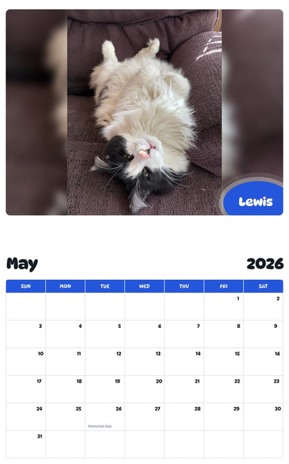 2026 - 2027 Lewis - Pawidols Pet Calendar