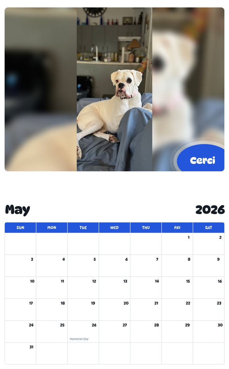 2026 - 2027 Cerci - Pawidols Pet Calendar