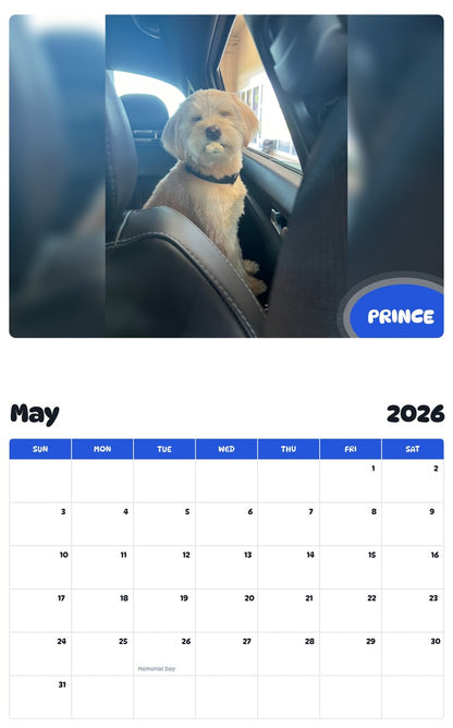 2026 - 2027 PRINCE - Pawidols Pet Calendar