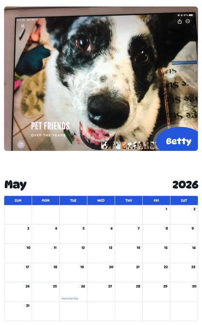 2026 - 2027 Betty - Pawidols Pet Calendar