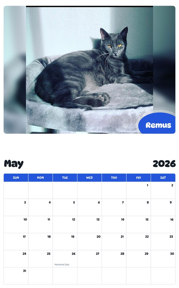 2026 - 2027 Remus - Pawidols Pet Calendar