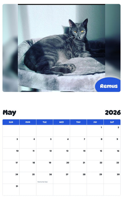 2026 - 2027 Remus - Pawidols Pet Calendar