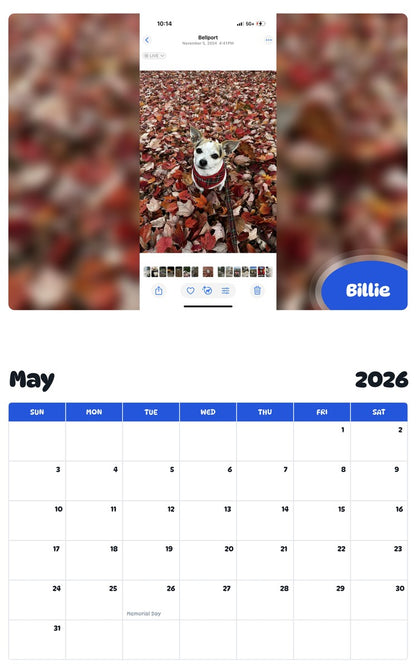 2026 - 2027 Billie - Pawidols Pet Calendar